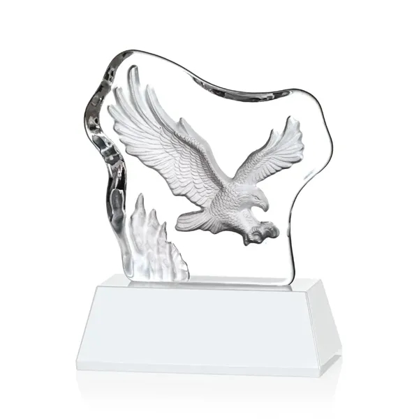 Spectacular Soaring Eagle molded into an Optical Crystal Iceberg and mounted... from ASI 84592 St Regis Group / St Regis