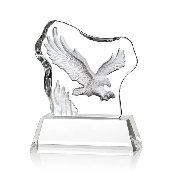 Spectacular Soaring Eagle molded into an Optical Crystal Iceberg and mounted... from ASI 84592 St Regis Group / St Regis