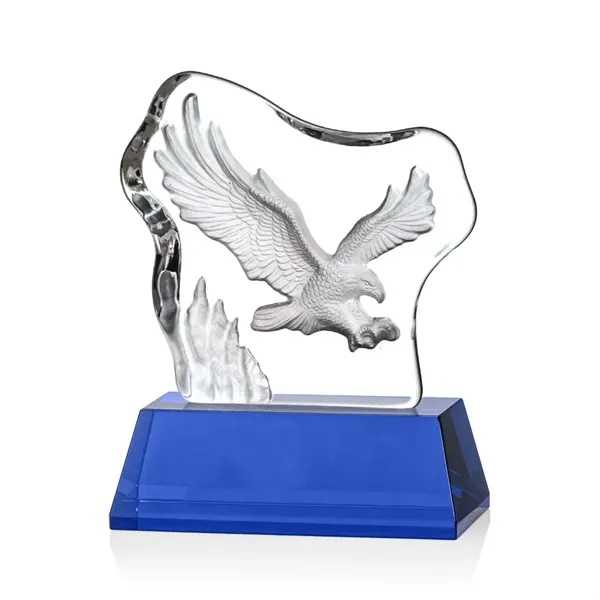 Spectacular Soaring Eagle molded into an Optical Crystal Iceberg and mounted... from ASI 84592 St Regis Group / St Regis