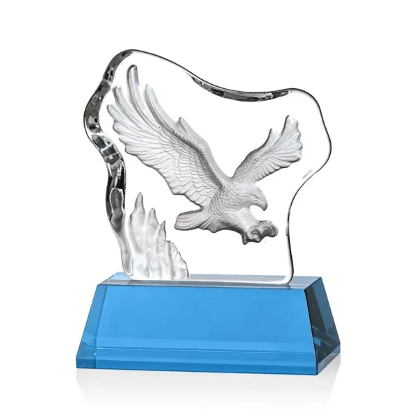 Spectacular Soaring Eagle molded into an Optical Crystal Iceberg and mounted... from ASI 84592 St Regis Group / St Regis