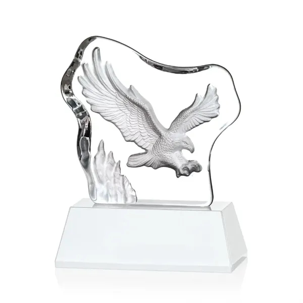 Spectacular Soaring Eagle molded into an Optical Crystal Iceberg and mounted... from ASI 84592 St Regis Group / St Regis
