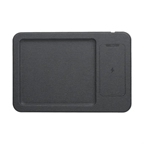 Multifunction Desktop Charger features a 15-watt wireless charger, leather tray... from ASI 63776 KTI Networks Inc / KTI Promo