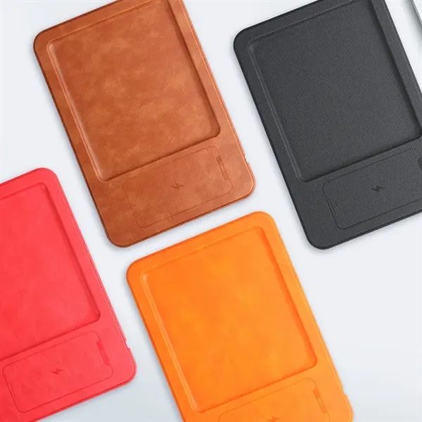 Multifunction Desktop Charger features a 15-watt wireless charger, leather tray... from ASI 63776 KTI Networks Inc / KTI Promo