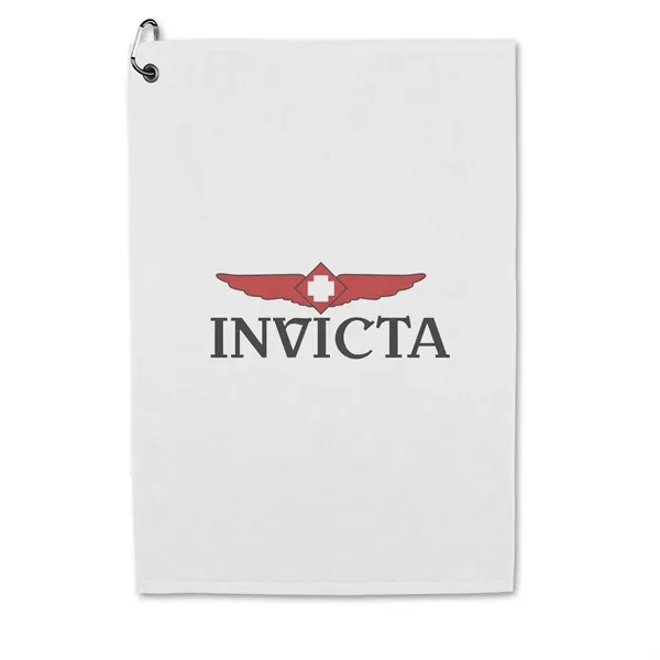 24" x 15" ultra soft flat hem Weekender golf towel with... from ASI 68507 The Magnet Group