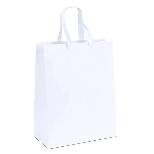 Matte Eurotote made with matte-laminated paper and ribbon handles measure 3/4"W... from ASI 37940 Bag Makers Inc