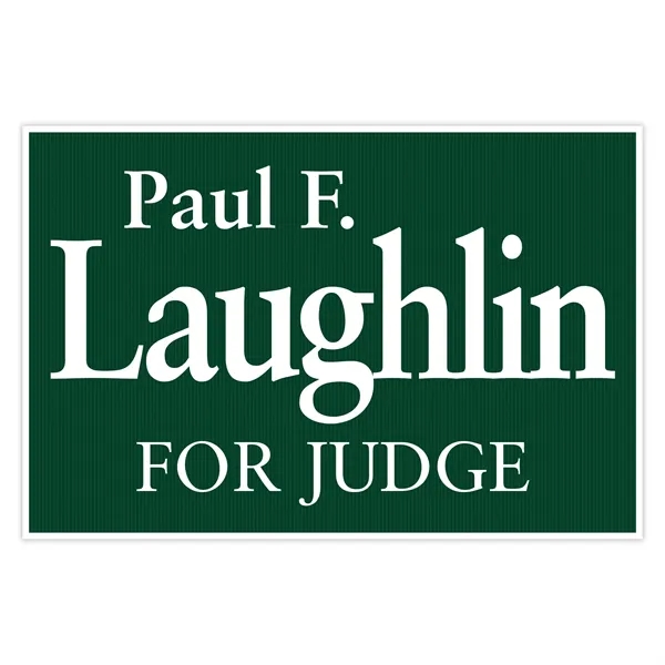 Yard sign white color in corrugated plastic, 1 color imprint on... from ASI 93520 Ventura Inc