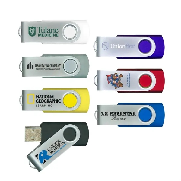 Swivel USB flash drive with tier 1 memory ranging from 1GB-32GB.... from ASI 57655 STOPNGO Line