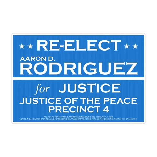 Yard sign white color in corrugated plastic, 1 color imprint on... from ASI 93520 Ventura Inc