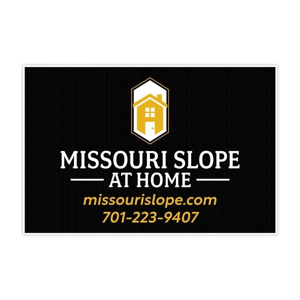 Yard sign white color in corrugated plastic, 2 color imprint on... from ASI 93520 Ventura Inc