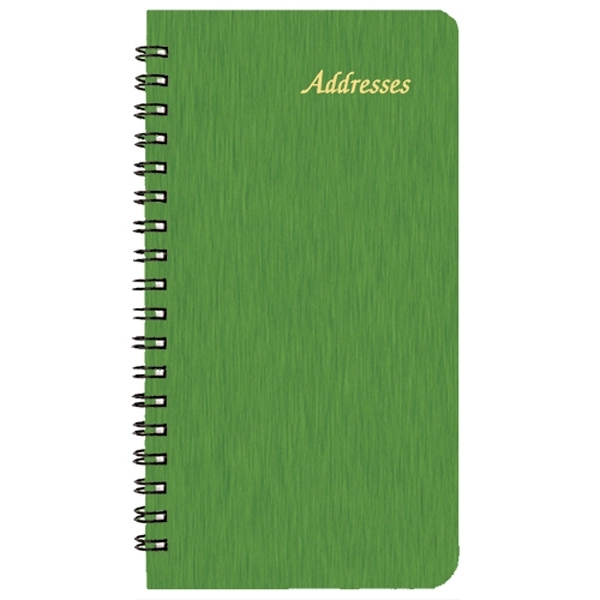 Medium wire-bound address book with shimmer cover.... from ASI 76575 Payne Publishers Inc / Payne Publishers