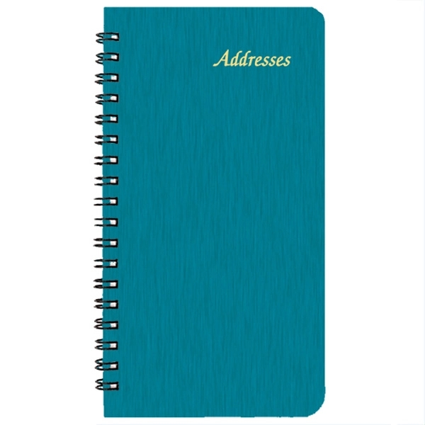 Medium wire-bound address book with shimmer cover.... from ASI 76575 Payne Publishers Inc / Payne Publishers