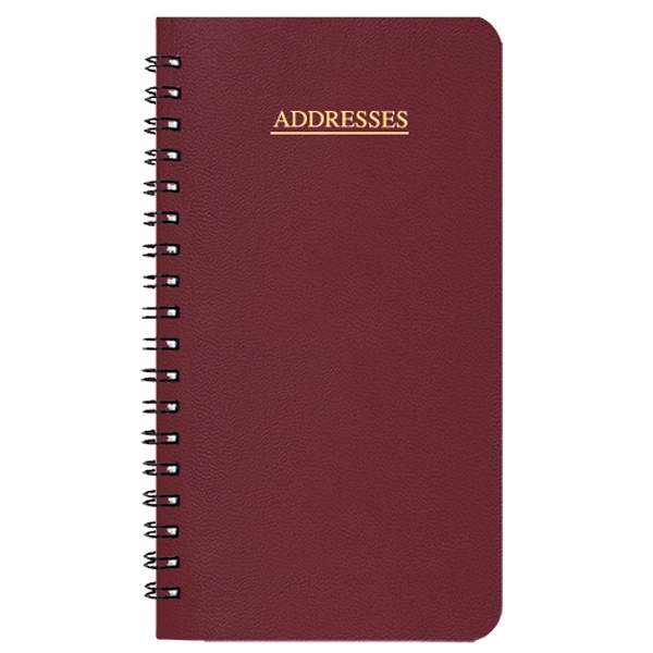 Medium wire-bound address book with leatherette cover.... from ASI 76575 Payne Publishers Inc / Payne Publishers