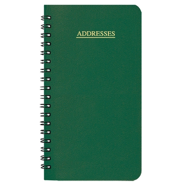 Medium wire-bound address book with leatherette cover.... from ASI 76575 Payne Publishers Inc / Payne Publishers