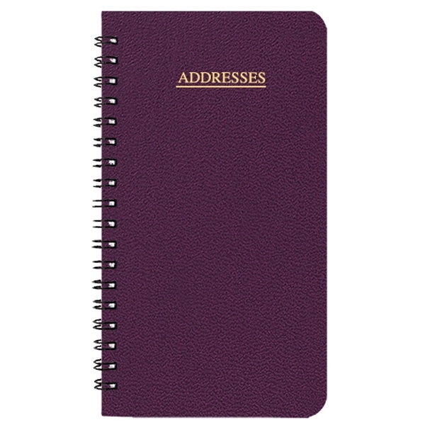 Medium wire-bound address book with leatherette cover.... from ASI 76575 Payne Publishers Inc / Payne Publishers