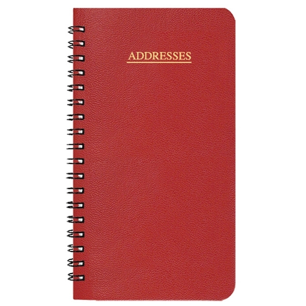 Medium wire-bound address book with leatherette cover.... from ASI 76575 Payne Publishers Inc / Payne Publishers
