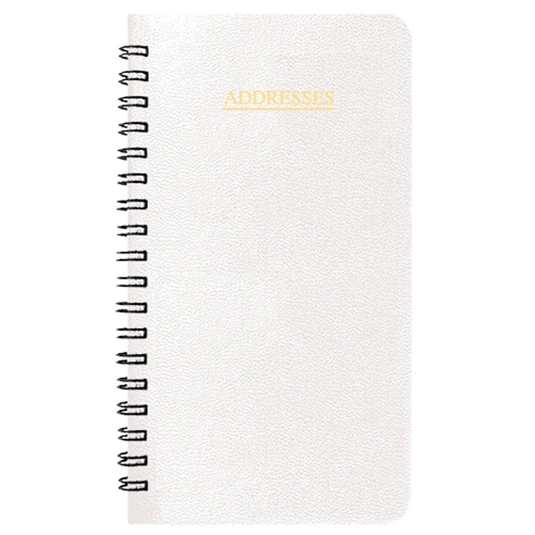 Medium wire-bound address book with leatherette cover.... from ASI 76575 Payne Publishers Inc / Payne Publishers