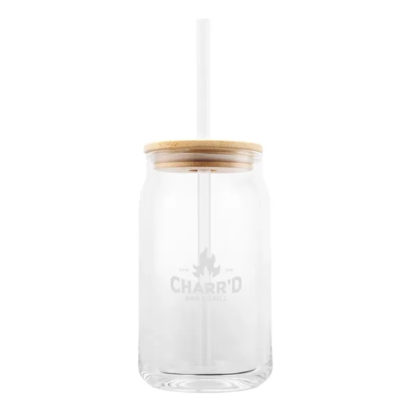 17 oz. soda lime glass with bamboo lid and 8" straw.... from ASI 61125 Hit Promotional Products / Hit®