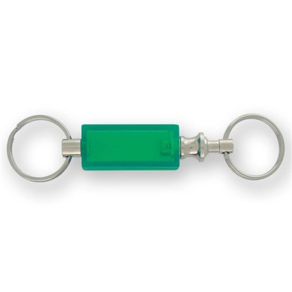 Rectangular design, plastic with metal construction, pull apart key tag.... from ASI 93520 Ventura Inc