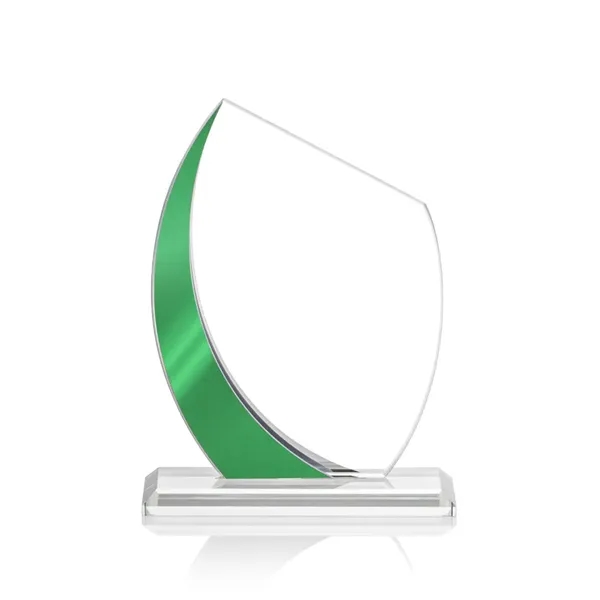 The Wadebridge Starfire Crystal VividPrint™ Award features an elegant Green Metallic... from ASI 84592 St Regis Group / St Regis