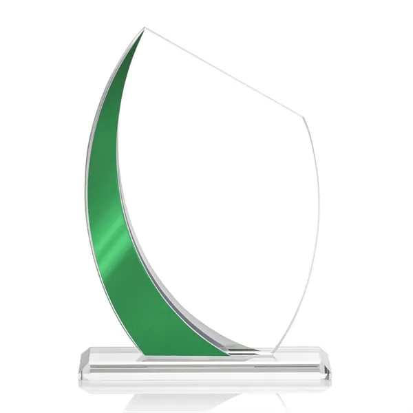 The Wadebridge Starfire Crystal VividPrint™ Award features an elegant Green Metallic... from ASI 84592 St Regis Group / St Regis