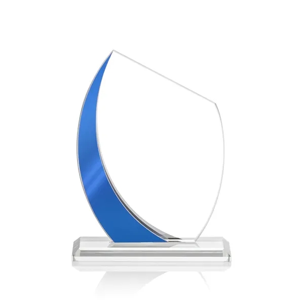 The Wadebridge Starfire Crystal VividPrint™ Award features an elegant Blue Metallic... from ASI 84592 St Regis Group / St Regis