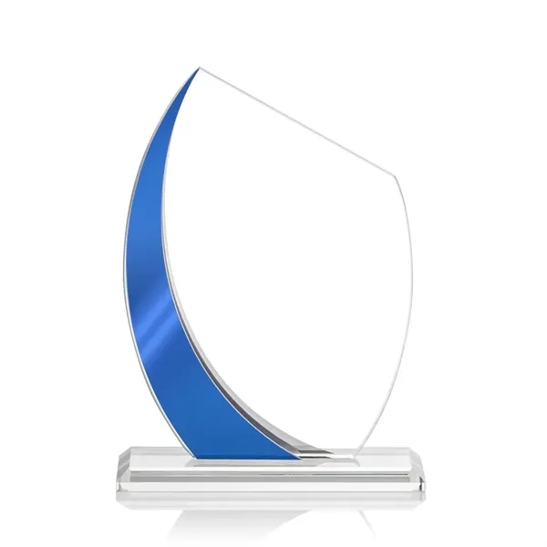 The Wadebridge Starfire Crystal VividPrint™ Award features an elegant Blue Metallic... from ASI 84592 St Regis Group / St Regis