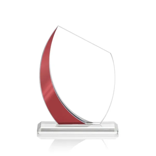The Wadebridge Starfire Crystal VividPrint™ Award features an elegant Red Metallic... from ASI 84592 St Regis Group / St Regis