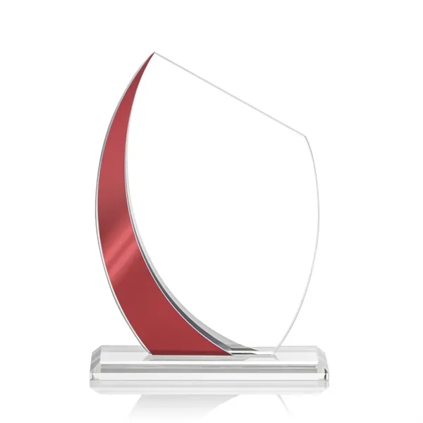 The Wadebridge Starfire Crystal VividPrint™ Award features an elegant Red Metallic... from ASI 84592 St Regis Group / St Regis