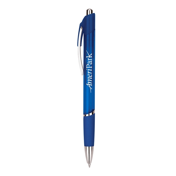 Slim Aruba ballpoint pen available in several translucent colors with shiny... from ASI 88060 Snugz/USA Inc / Sweda®