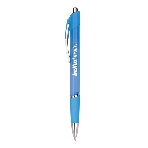 Slim Aruba ballpoint pen available in several translucent colors with shiny... from ASI 88060 Snugz/USA Inc / Sweda®