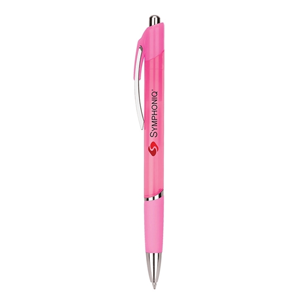 Slim Aruba ballpoint pen available in several translucent colors with shiny... from ASI 88060 Snugz/USA Inc / Sweda®