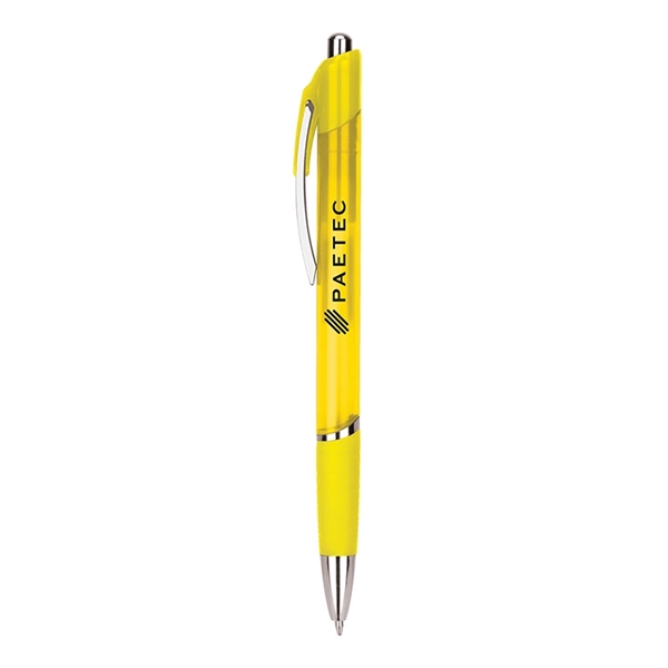 Slim Aruba ballpoint pen available in several translucent colors with shiny... from ASI 88060 Snugz/USA Inc / Sweda®