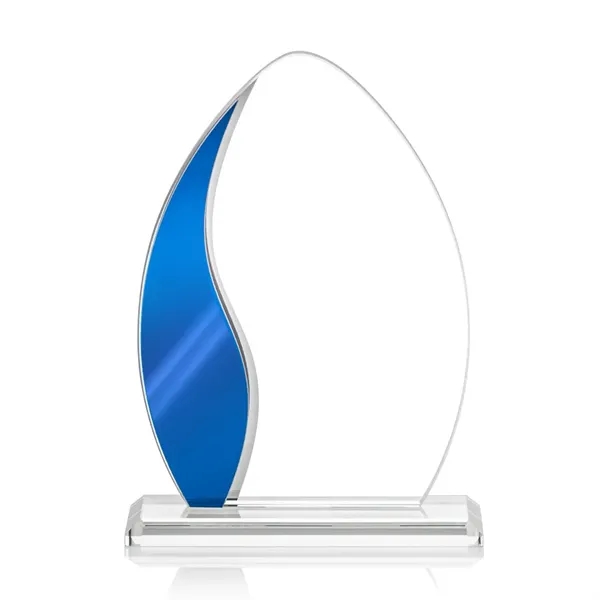 The Sherborne Starfire Crystal VividPrint™ Award features an elegant Blue Metallic... from ASI 84592 St Regis Group / St Regis