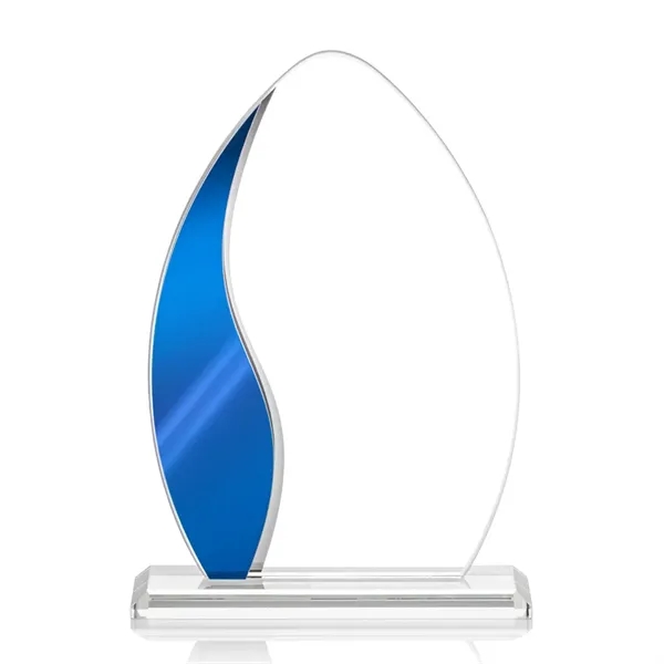 The Sherborne Starfire Crystal VividPrint™ Award features an elegant Blue Metallic... from ASI 84592 St Regis Group / St Regis