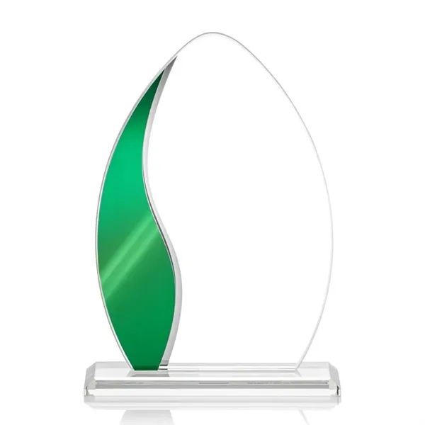 The Sherborne Starfire Crystal VividPrint™ Award features an elegant Green Metallic... from ASI 84592 St Regis Group / St Regis