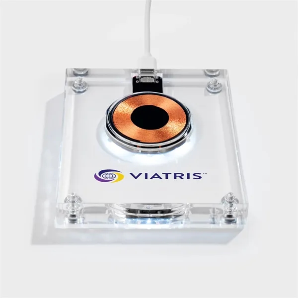 A modern looking, fast wireless charger with an eye catching clear... from ASI 91435 Tomax USA / Tomax