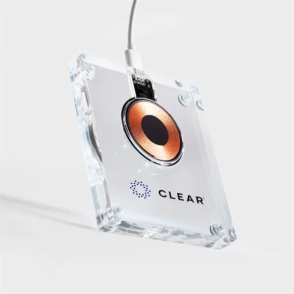 A modern looking, fast wireless charger with an eye catching clear... from ASI 91435 Tomax USA / Tomax