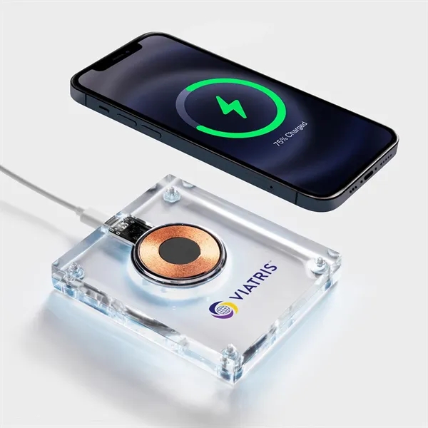 A modern looking, fast wireless charger with an eye catching clear... from ASI 91435 Tomax USA / Tomax