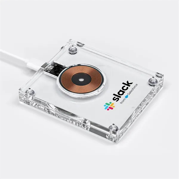 A modern looking, fast wireless charger with an eye catching clear... from ASI 91435 Tomax USA / Tomax