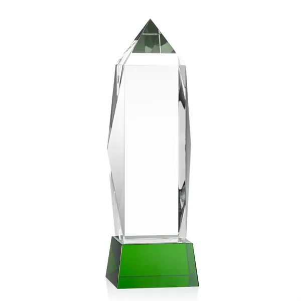 Lustrous optical crystal award with beautifully, beveled peaks and a Green... from ASI 84592 St Regis Group / St Regis