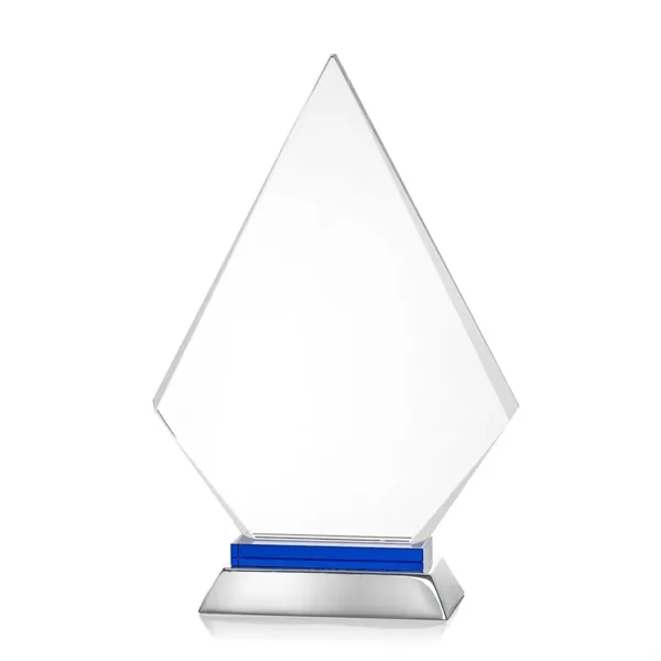 Unique arrow head shaped optical award with blue optical and aluminum... from ASI 84592 St Regis Group / St Regis