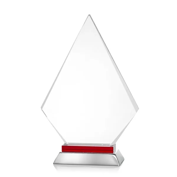 Unique arrow head shaped optical award with red optical and aluminum... from ASI 84592 St Regis Group / St Regis