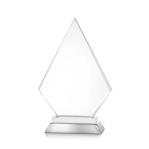 Unique arrow head shaped optical award with white optical and aluminum... from ASI 84592 St Regis Group / St Regis