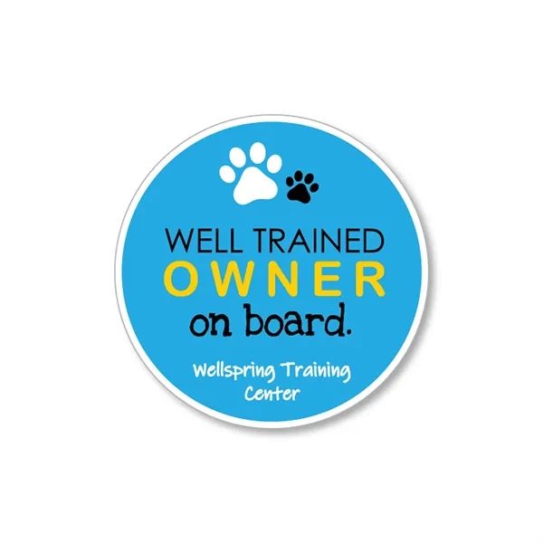 Our 4-1/4" vinyl Circle Decal, with 3M adhesive, is easily removable... from ASI 92980 WOV-IN® / Universal Strap/Wov-In Line