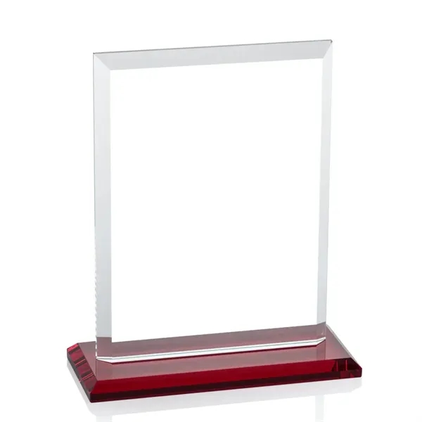 Our extraordinary beveled Starfire rectangle award is combined with ruby optical... from ASI 84592 St Regis Group / St Regis