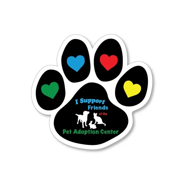 Our 5" x 5" Paw Shaped Decal, made in the USA... from ASI 92980 WOV-IN® / Universal Strap/Wov-In Line