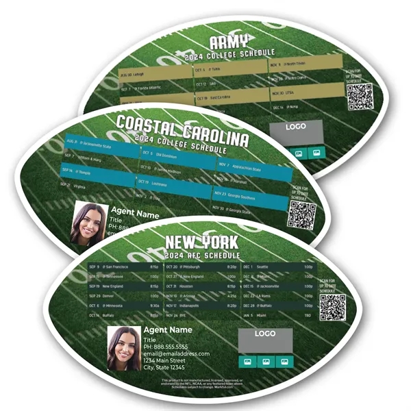 Get your favorite teams' schedule on a fun football shaped magnet.... from ASI 90859 Tempo Industries Inc