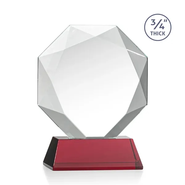 Starfire octagon shape award with faceted edges on a tall tapered... from ASI 84592 St Regis Group / St Regis