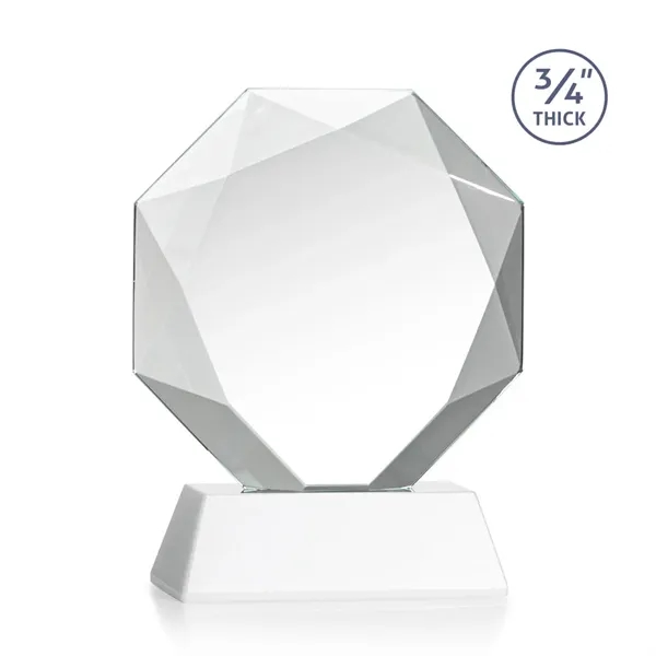 Starfire octagon shape award with faceted edges on a tall tapered... from ASI 84592 St Regis Group / St Regis