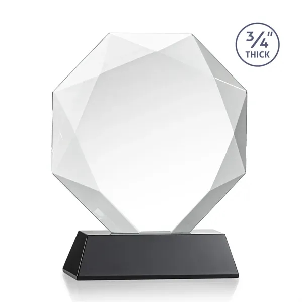 Starfire octagon shape award with faceted edges on a tall tapered... from ASI 84592 St Regis Group / St Regis